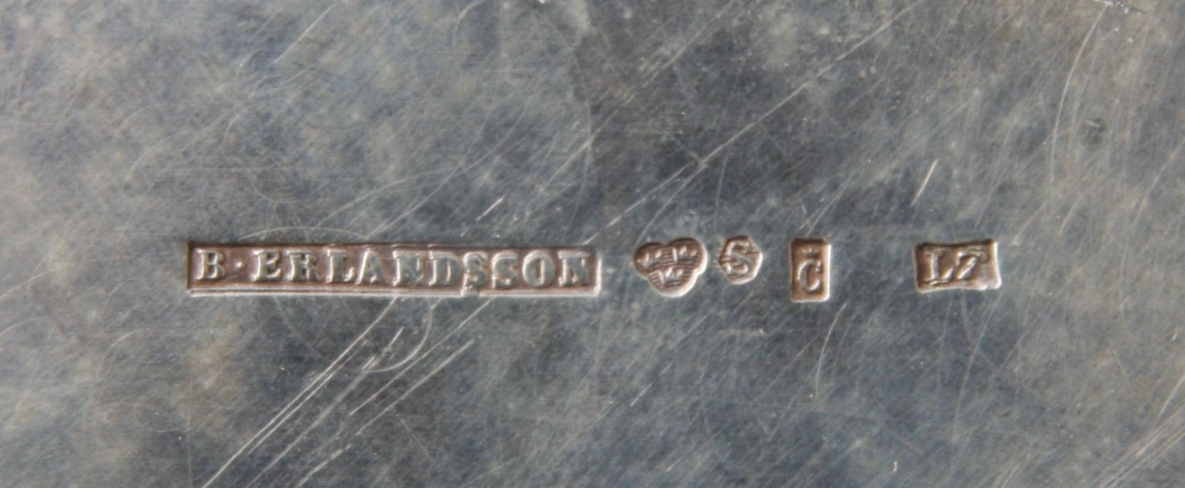 KAFFESERVIS, 3+1 silver. B Erlandsson, 1913.