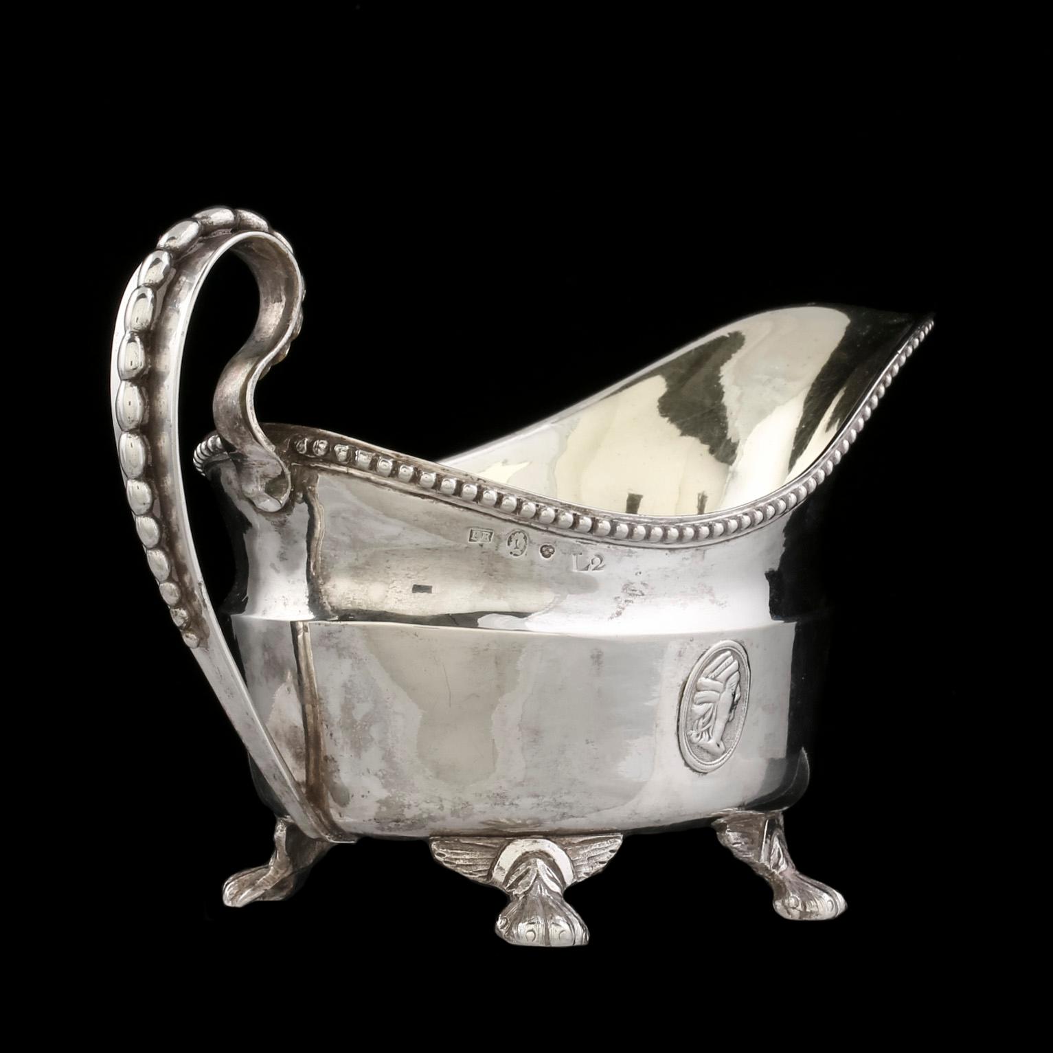 GRÄDDSNIPA, Petter Eneroth Stockholm 1793, silver, ca 232 g.
