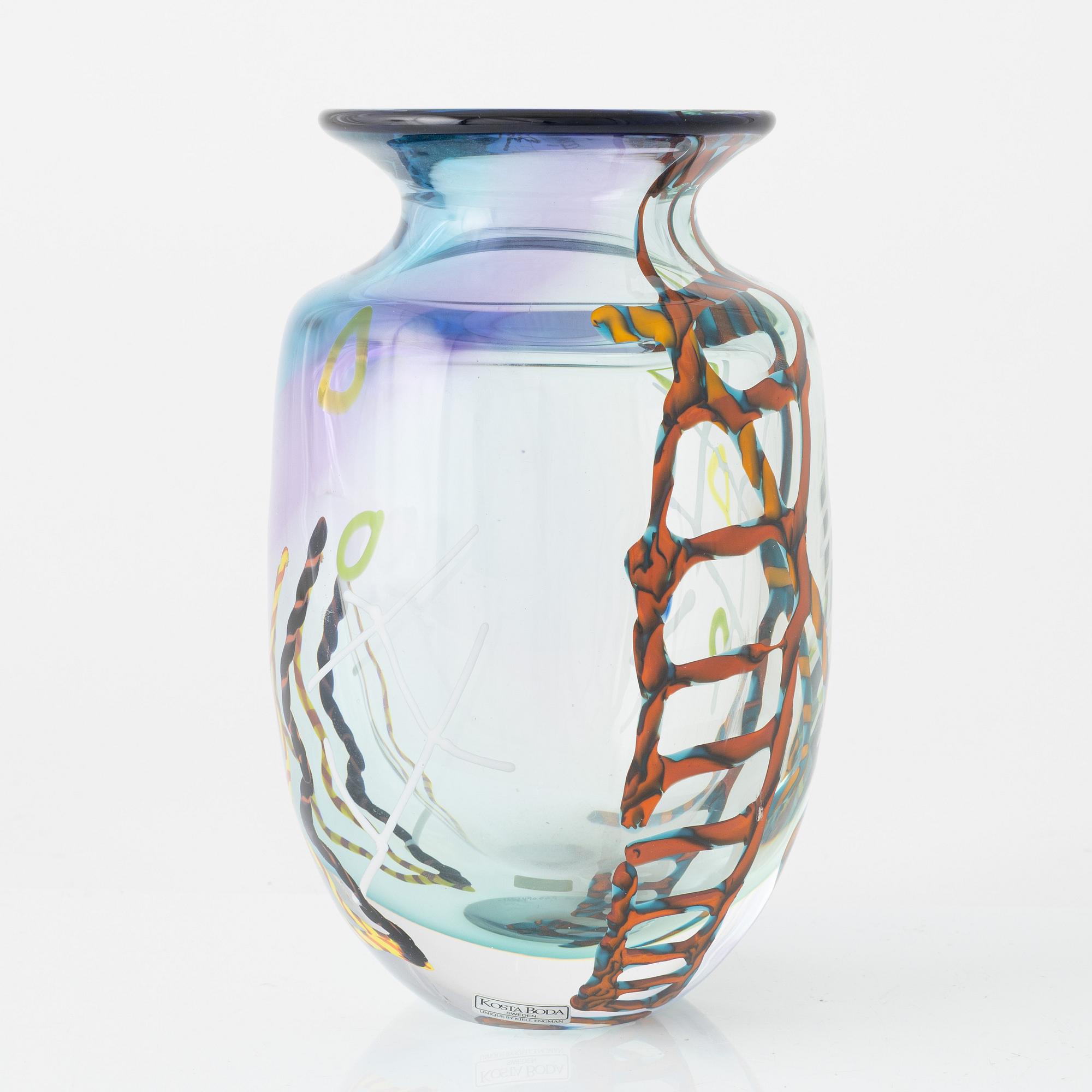 Kjell Engman, a unique vase, Kosta Boda, -90.