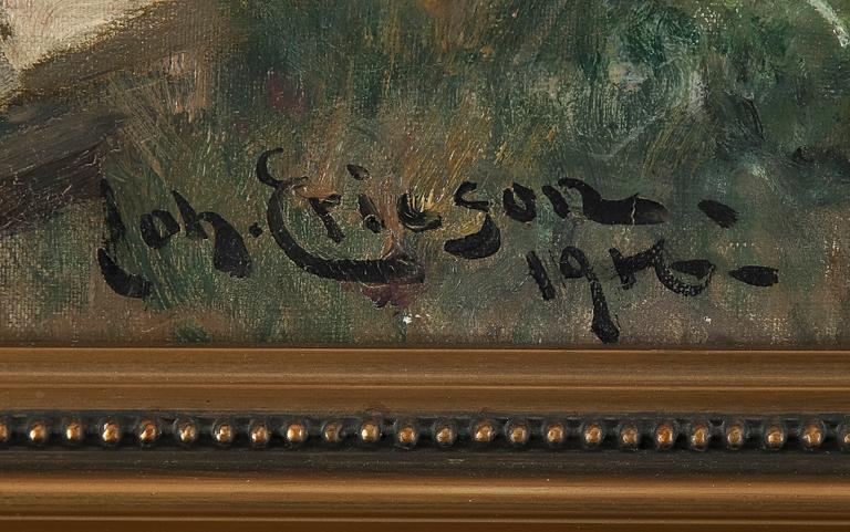 JOHAN ERICSON, olja på duk, signerad Joh. Ericson och daterad 1916.
