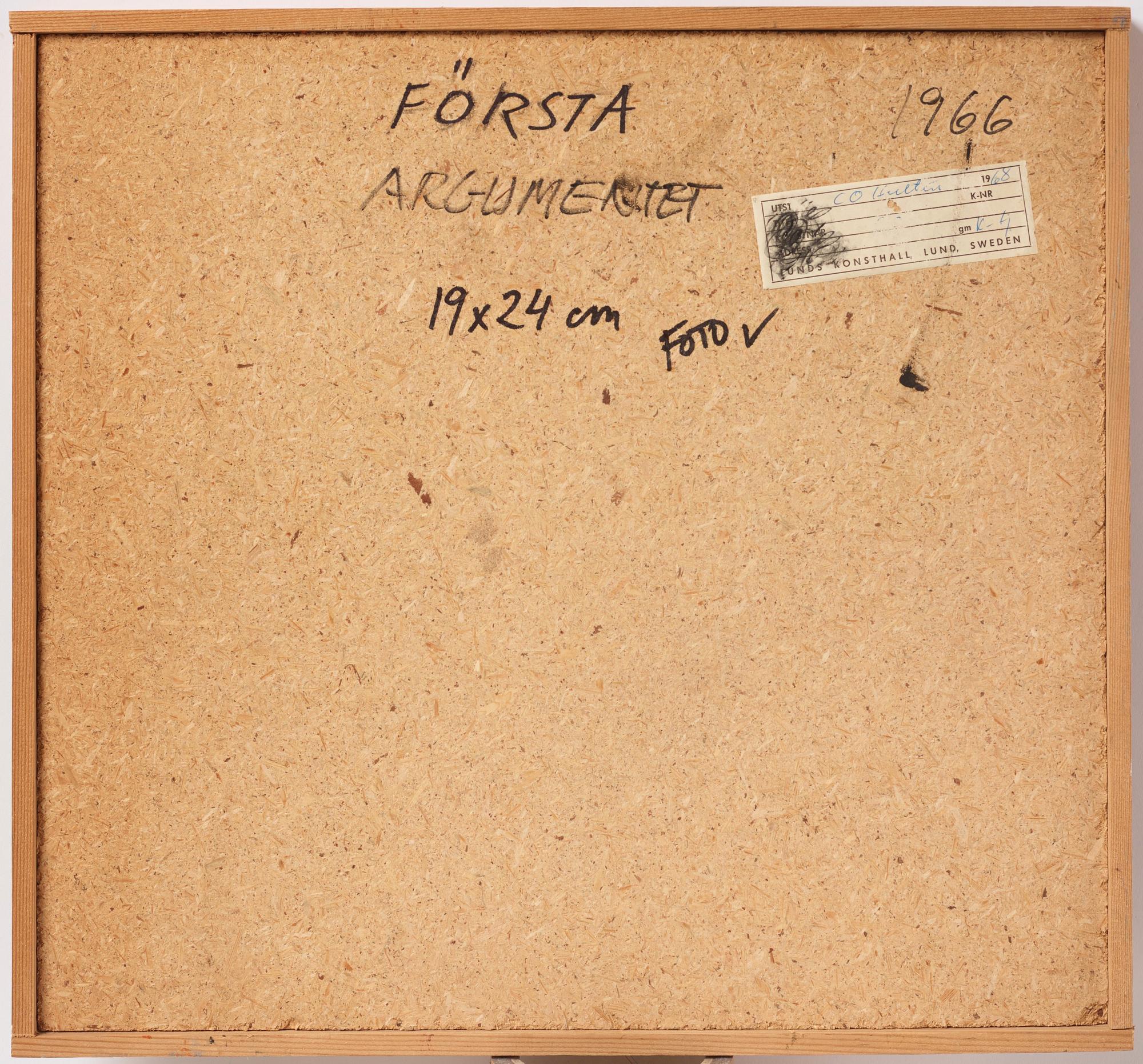 CO Hultén, "Första argumentet".