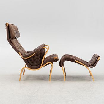 Bruno Mathsson, a "Pernilla" armchair with ottoman, Dux, Sweden.