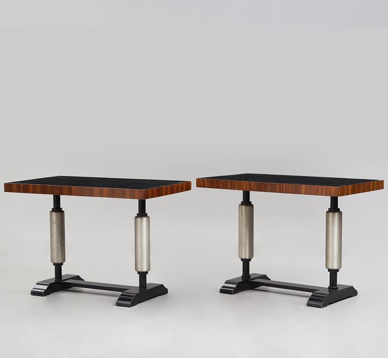 A set of two Swedish Grace console tables, 1920's-30's.