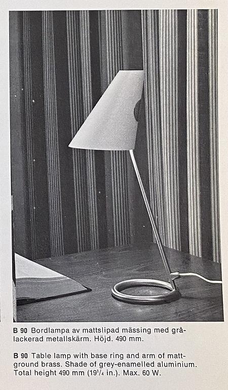 Hans-Agne Jakobsson, a pair of table lamps model B 90, Hans-Agne Jakobsson AB, Markaryd, 1960s.