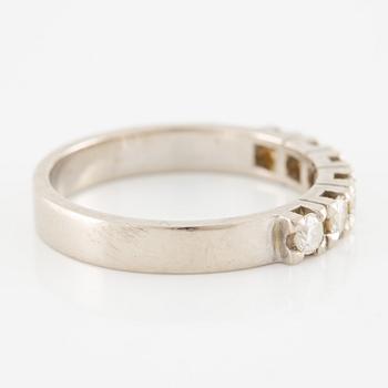 Ring, half eternity band in 18K white gold set with brilliant-cut diamonds.
