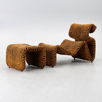 Jan Ekselius, an 'Etcetera' loungechair with ottoman, J.O Carlssons Möbelindustri, Vetlanda, Swedne, 1970's.