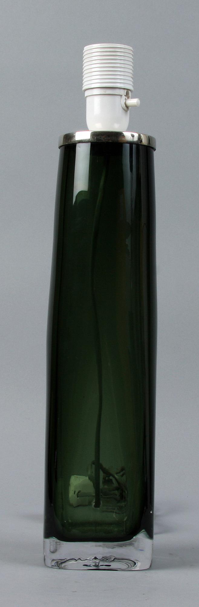BORDSLAMPA, glas, Carl Fagerlund, Orrefors, sign.