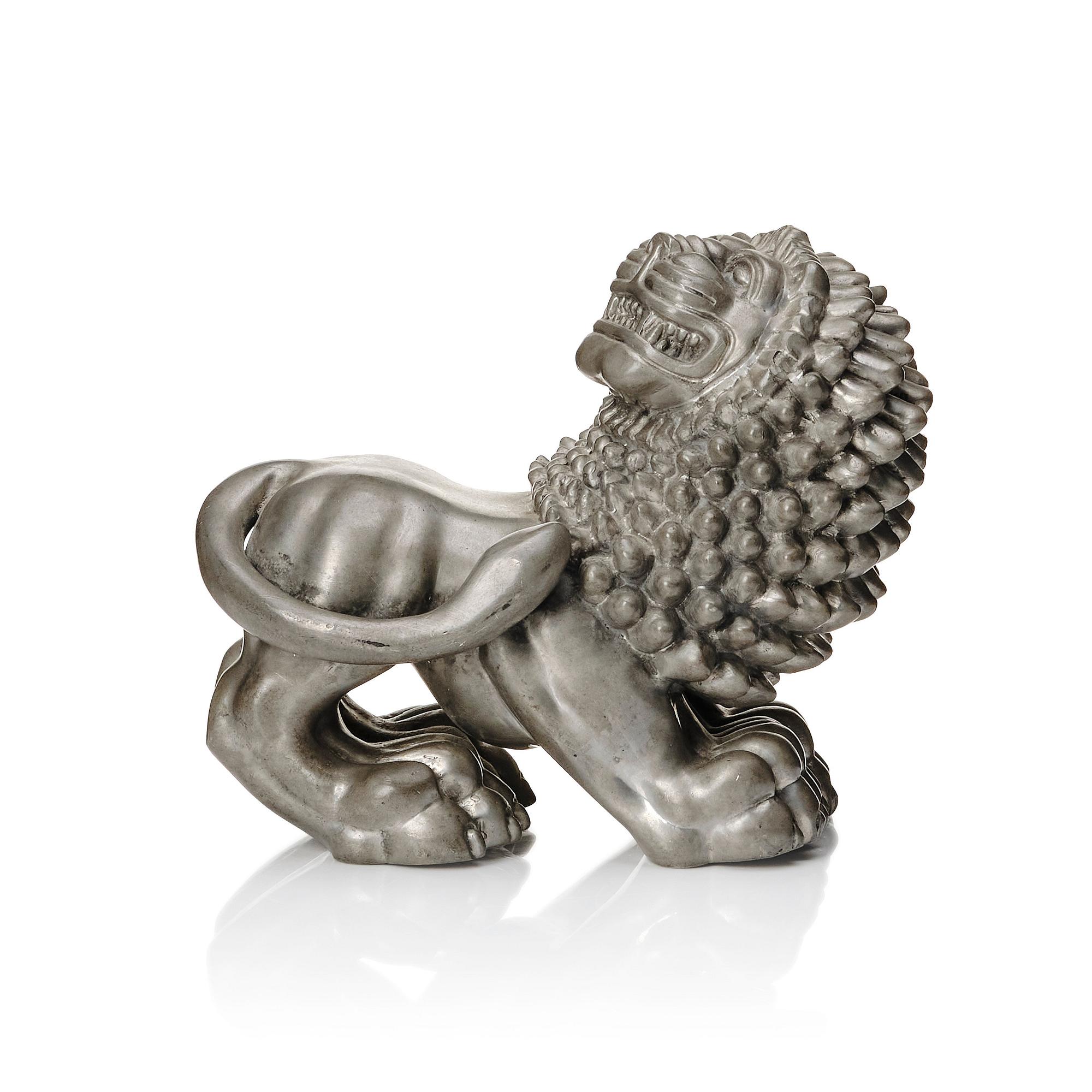 Anna Petrus, a pewter sculpture of a lion, Svenskt Tenn, Stockholm 1952.