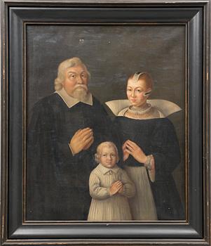 FAMILJEPORTRÄTT, barock/barockstil, 1700/1800-tal, olja på duk.