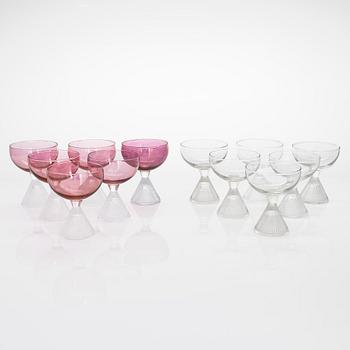 Tapio Wirkkala, a set of 'Briljant' glasses, 11 + 8 pcs, latter half of the 20th Century.