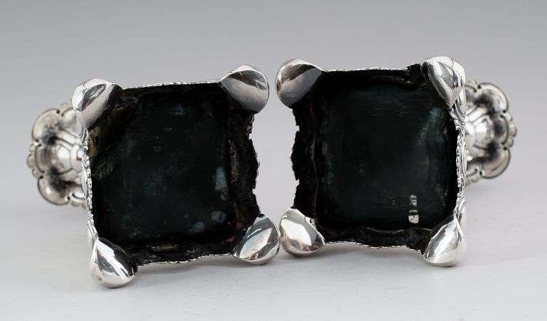 LJUSSTAKAR, 1 par, silver, GAB, Stockholm 1948.