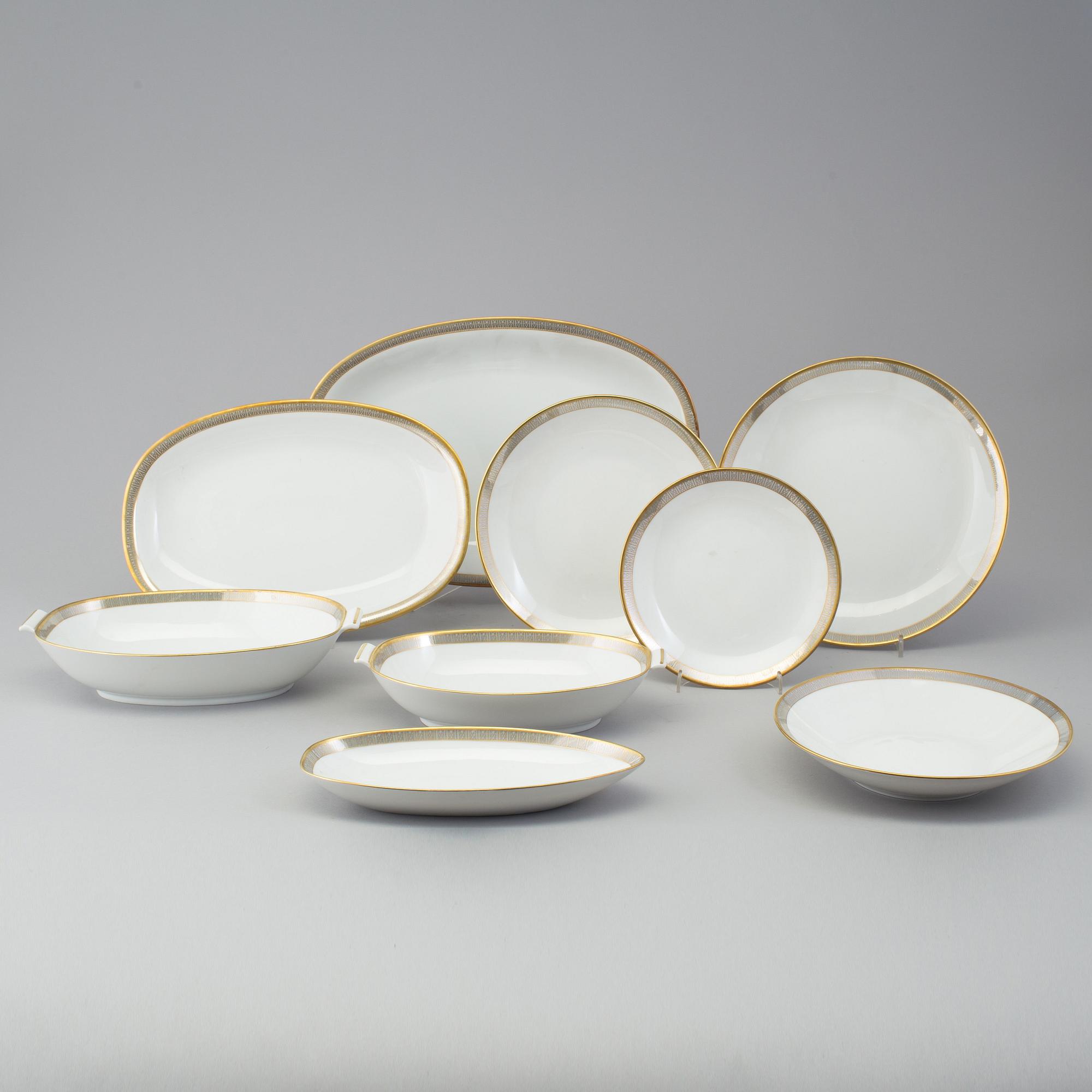 MATSERVIS, 56 delar, porslin, "Exclusiv", Rörstrand, 1950/60-tal.