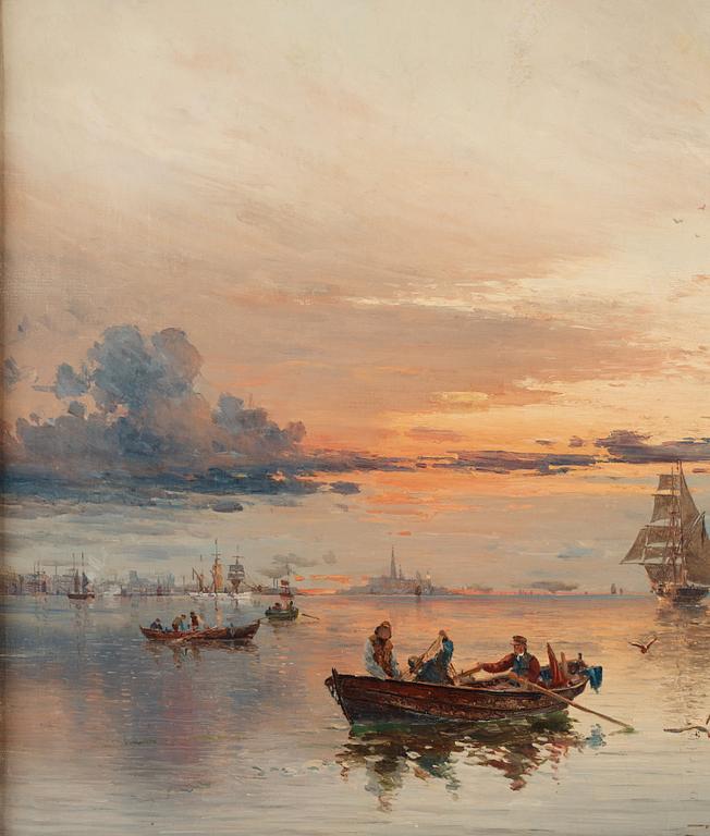 Herman af Sillén, "Solnedgång vid Öresund" (Sunset over Öresund between Denmark and Sweden).