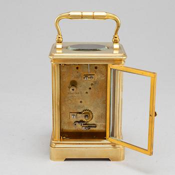 An end of the 20th century brass carriage clock by J W Benson, London.