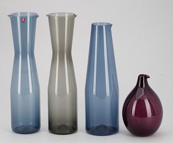Timo Sarpaneva · TIMO SARPANEVA, karaffer, 4 st , glas, Iittala.