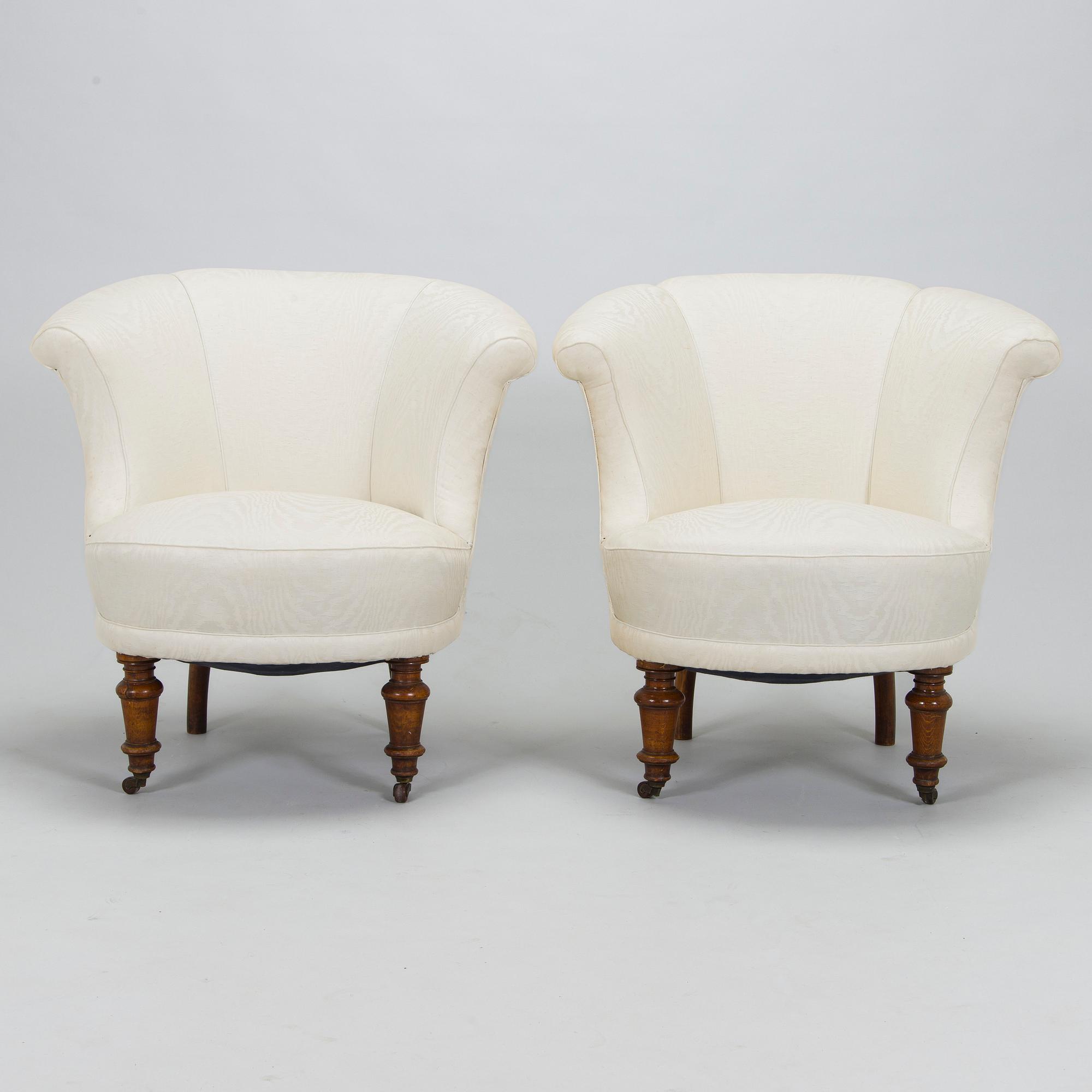 A pair of armchairs, late 19th century.