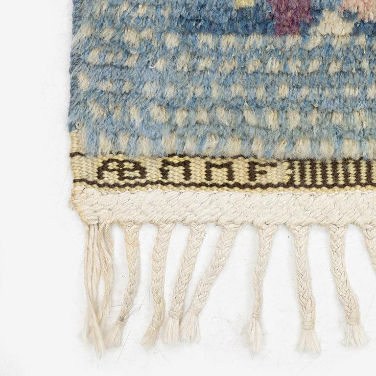 Barbro Nilsson, a carpet, 'Violetta blå', knotted pile, c. 217 x 150 cm, signed AB MMF BN.