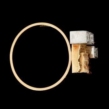RING, 18k guld med briljantslipade diamanter tot ca0,15ct. Lapponia, Finland, 1981. Vikt 6g.