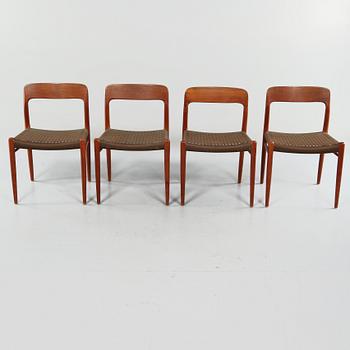 STOLAR, 4 st, "modell 75", Niels O Møller, J L Møller, Danmark, 1960-tal.