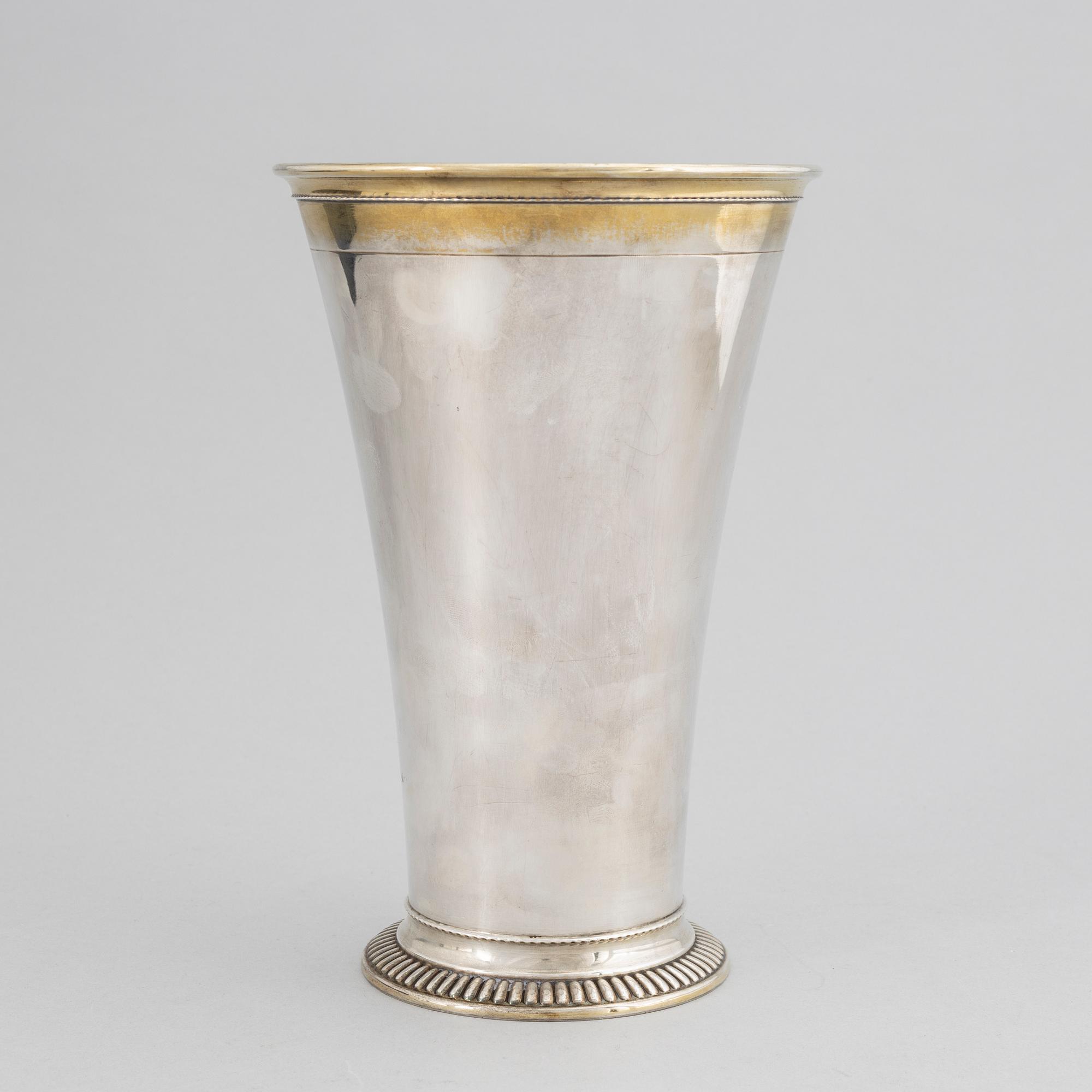 A Swedish Silver Beaker or Vase, mark of CG Hallberg, Stockholm 1953.