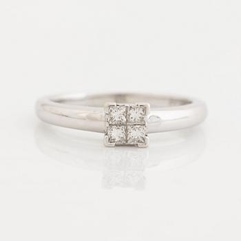 Four princess cut diamond ring.