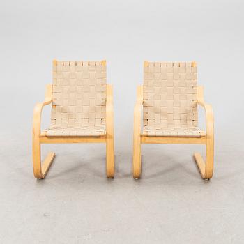 Alvar Aalto, armchairs, a pair, model 406 for Artek, 1980s.