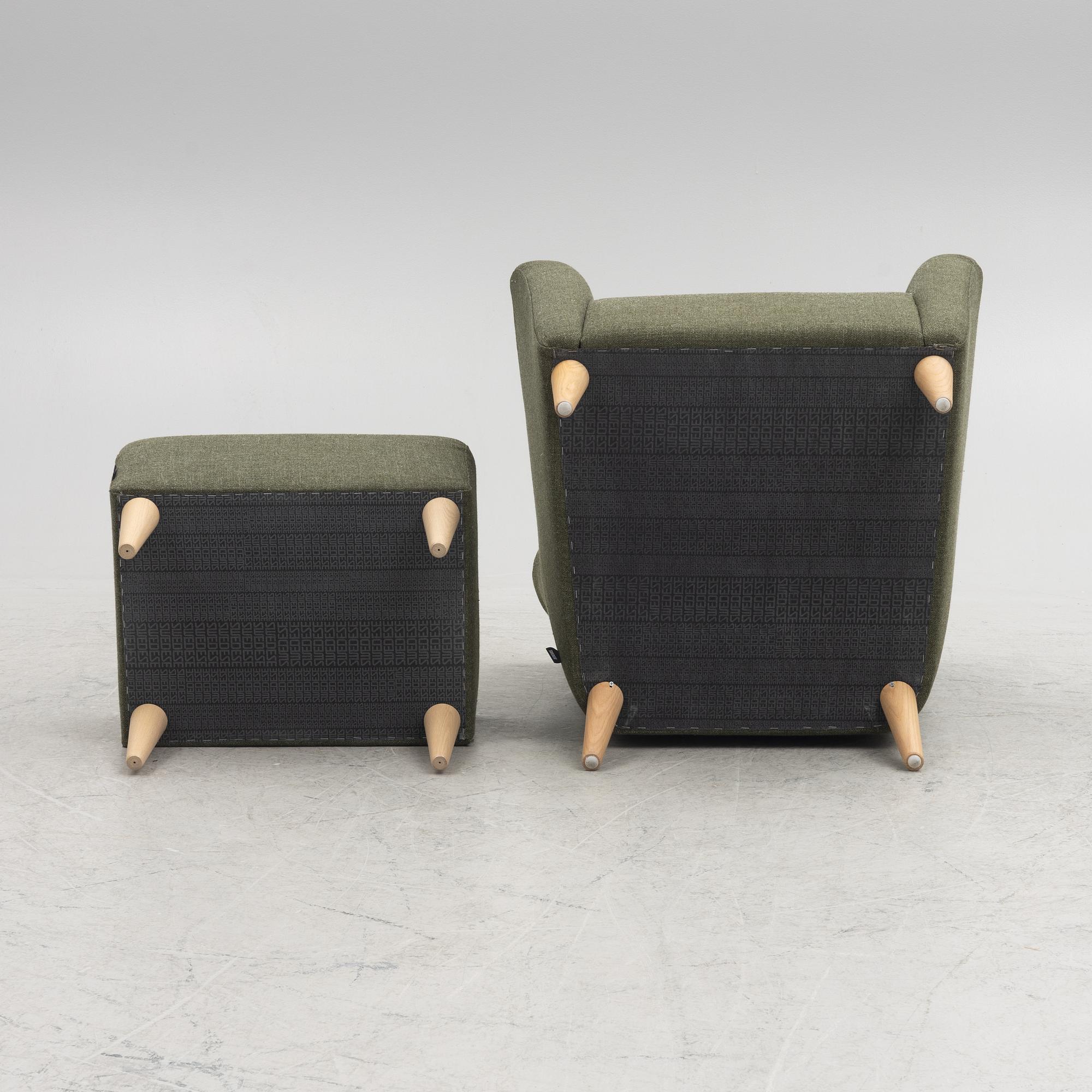 Armchair with footstool, "Nova", Swedese, 2020s.