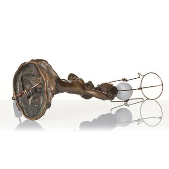 Hjördis Nordin-Tengbom, a patinated bronze table lamp, Herman Bergman konstgjuteri, Stockholm, 1922.