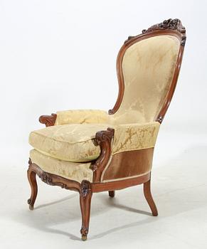 FÅTÖLJ, nyrokoko, 1800-talets andra hälft.