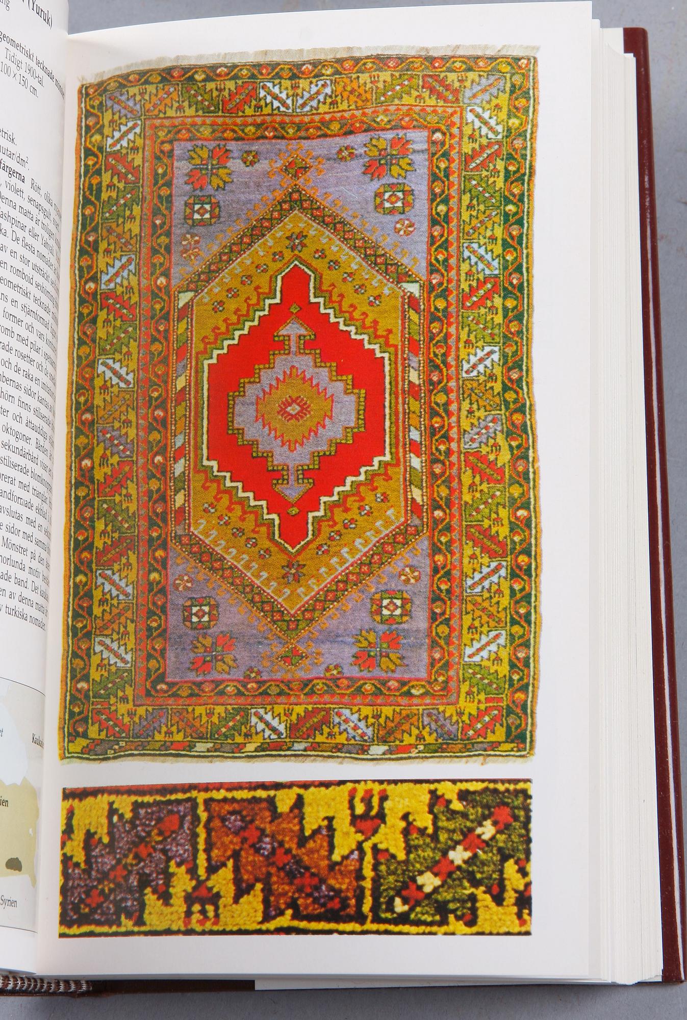 BÖCKER 7 st samt häfte, om mattor, bla "Orientaliska mattor" av Knut Larsson.