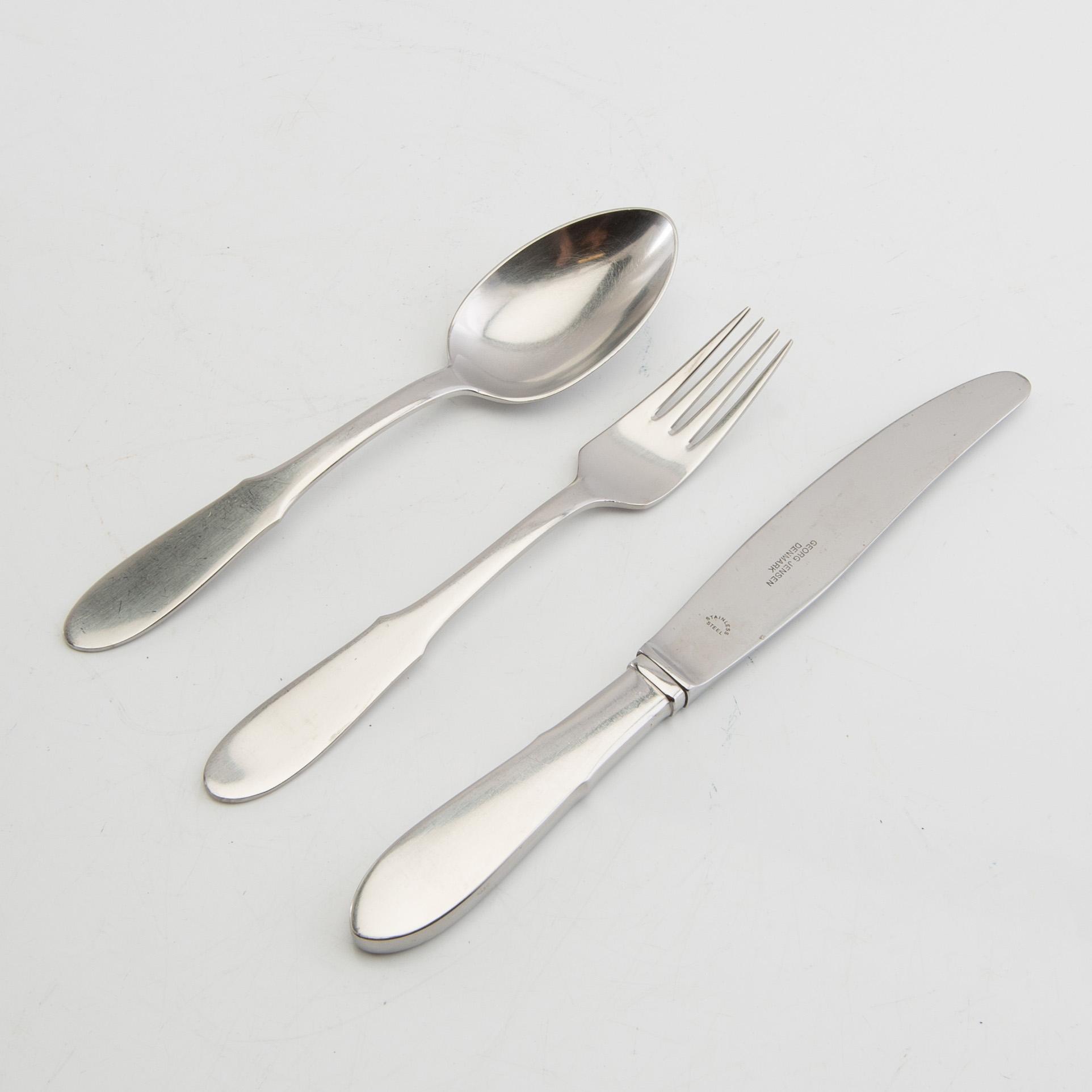 Georg Jensen, Cutlery service, 33 pieces, stainless steel, "Mitra", Denmark.