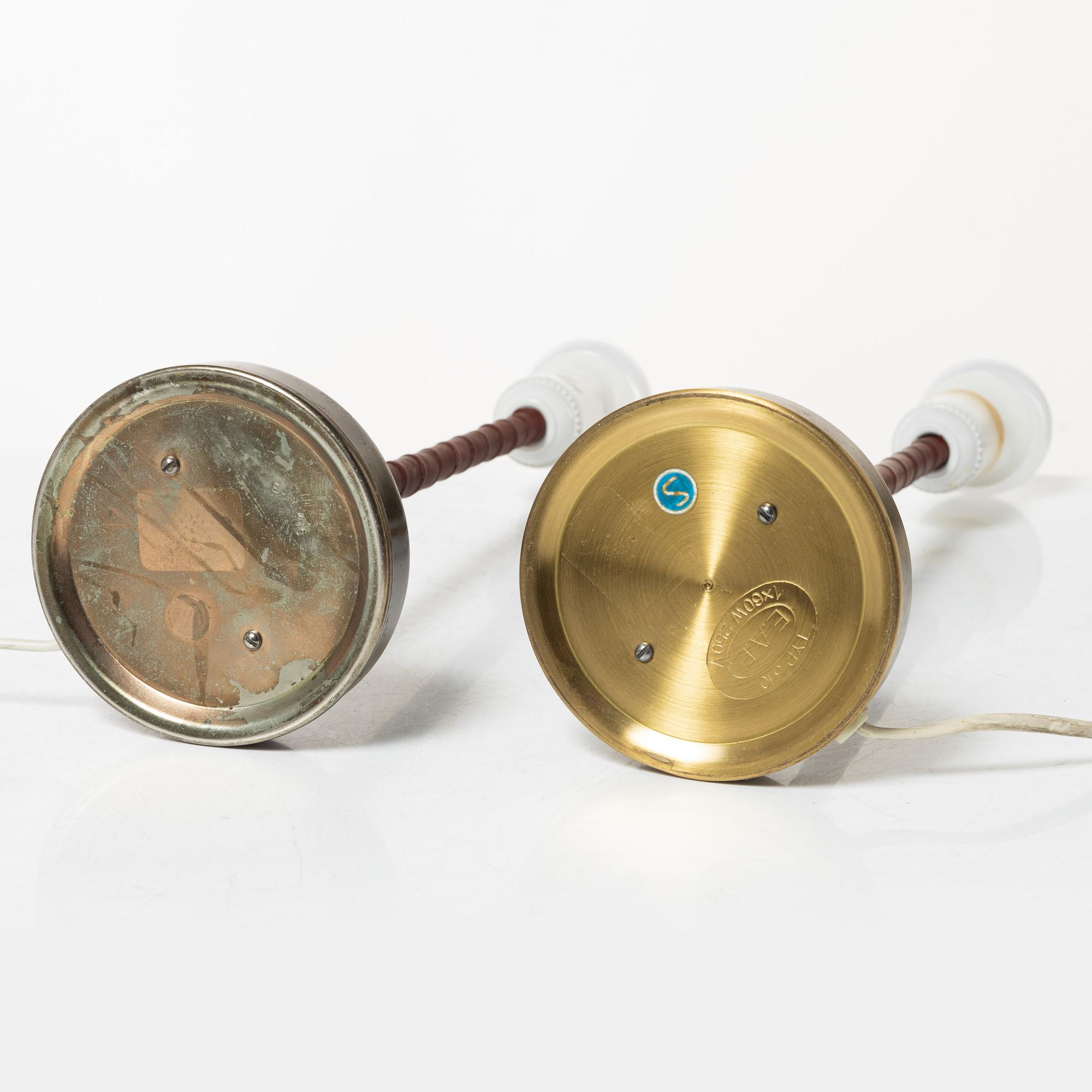 Table lamps, a pair, Eskilstuna Elektrofabrik, second half of the 20th century.