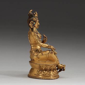 A gilt bronz Tara, Qing dynasty, 18th Century.