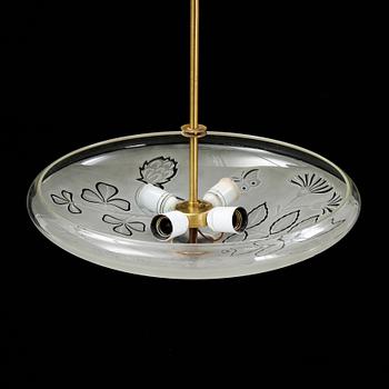 Birger Ekman, taklampa, Swedish Modern, Glössner, 1940-tal.