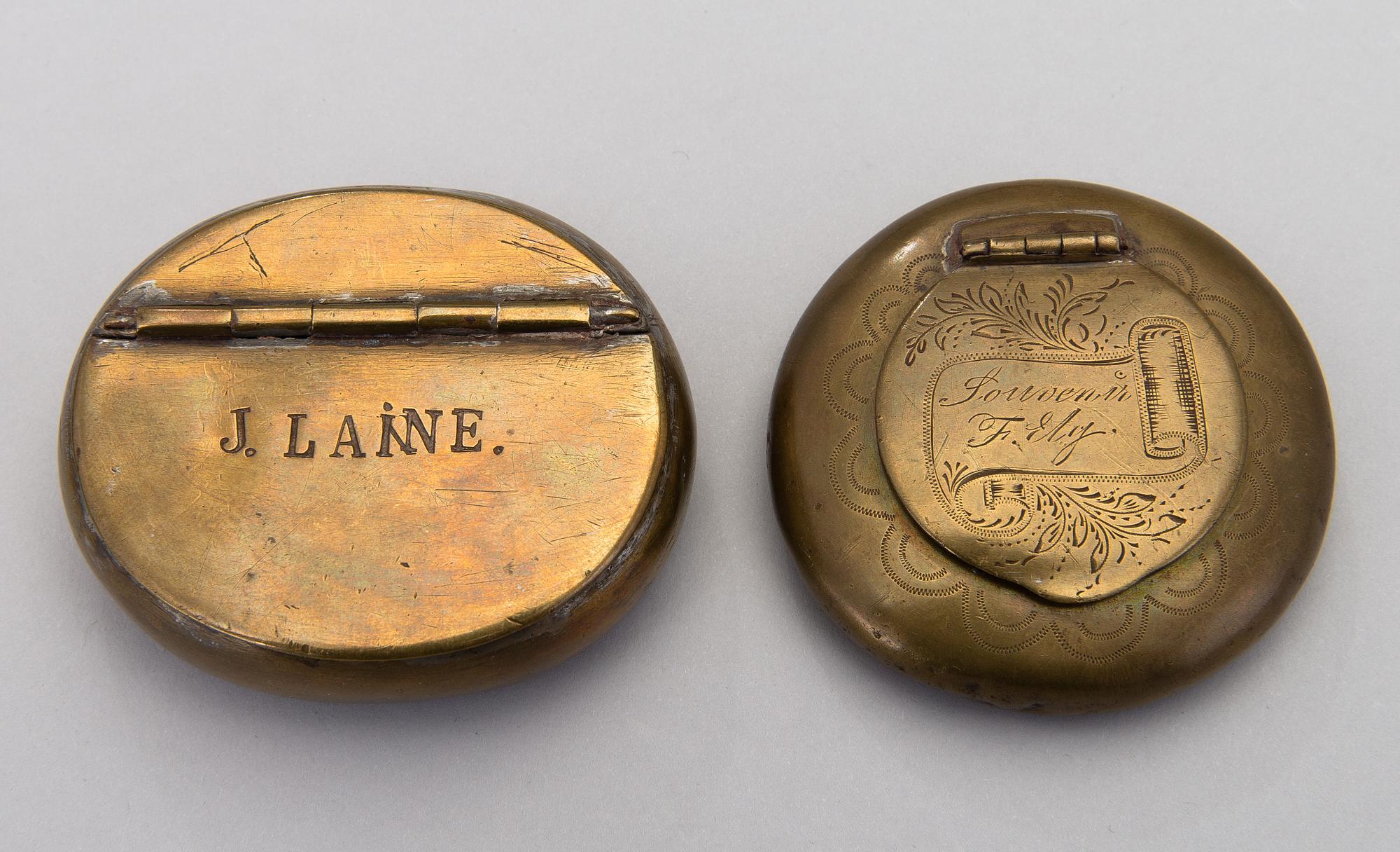 Ten 19th century snuff boxes, one from the 18th century. Sweden, Finland, Holland.