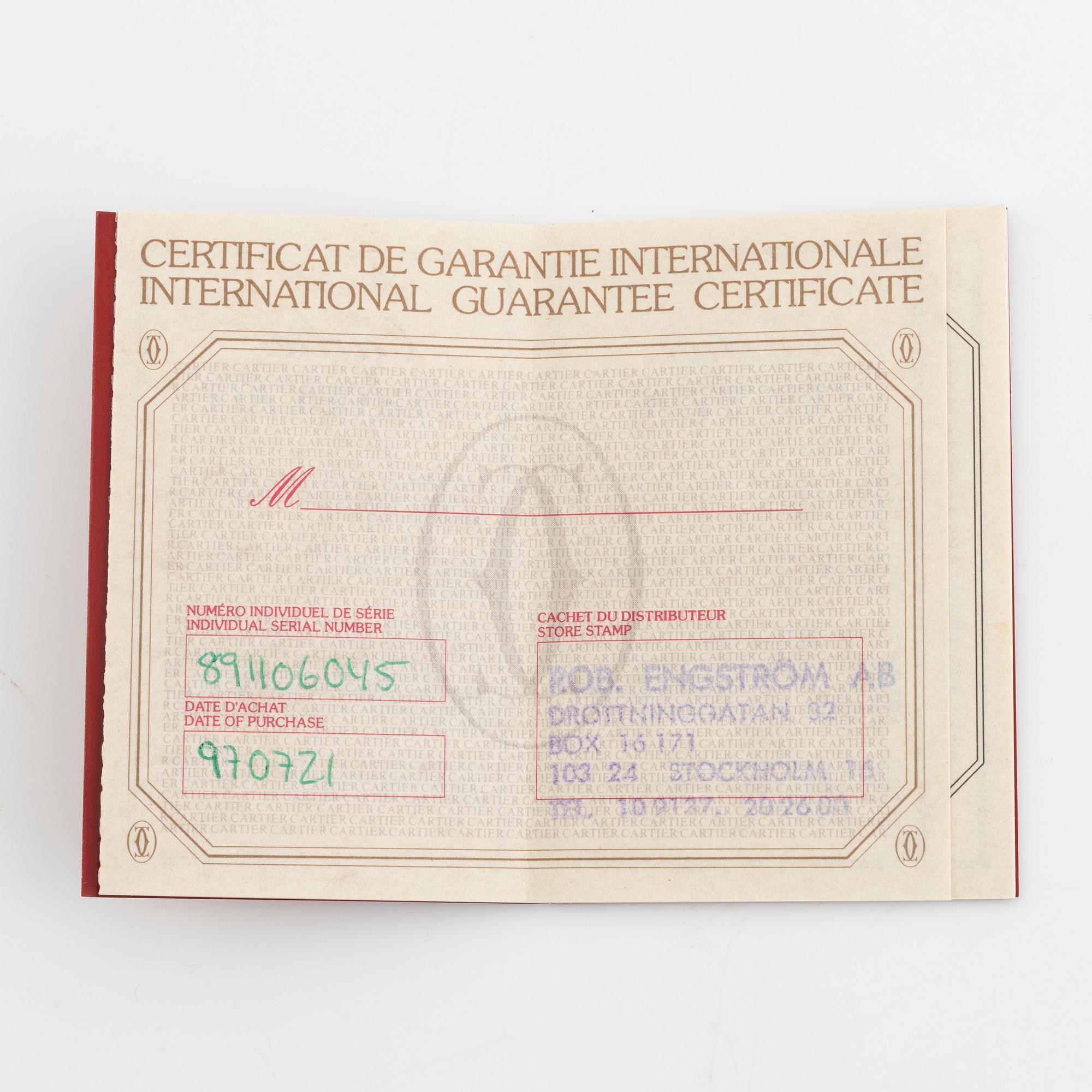 Cartier, väckarur, 54 mm.