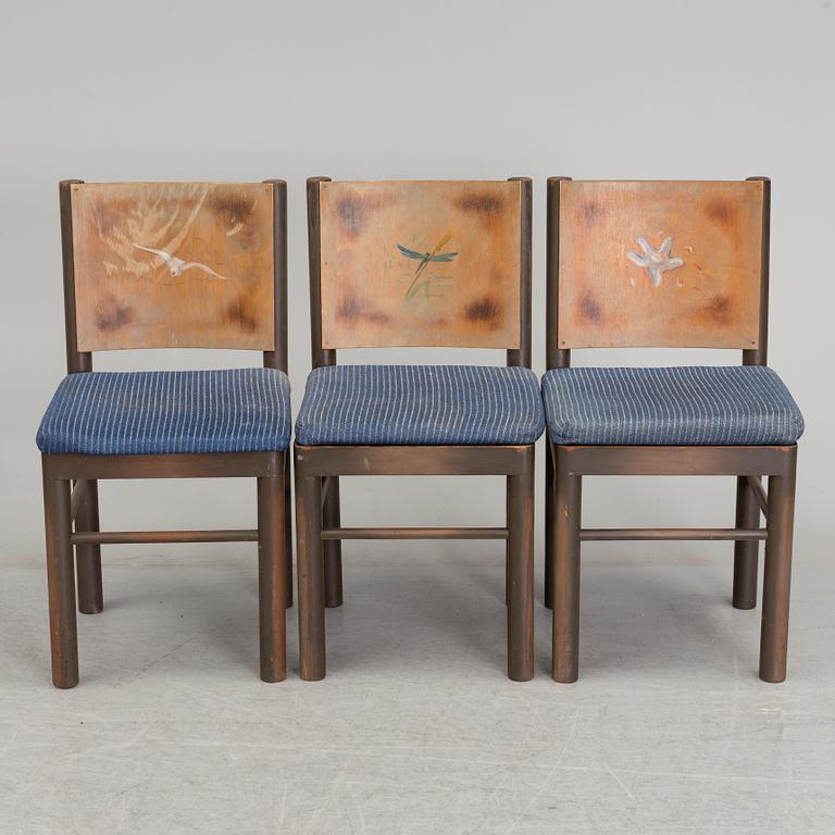 A set of six swedish chairs, probably 1930s.