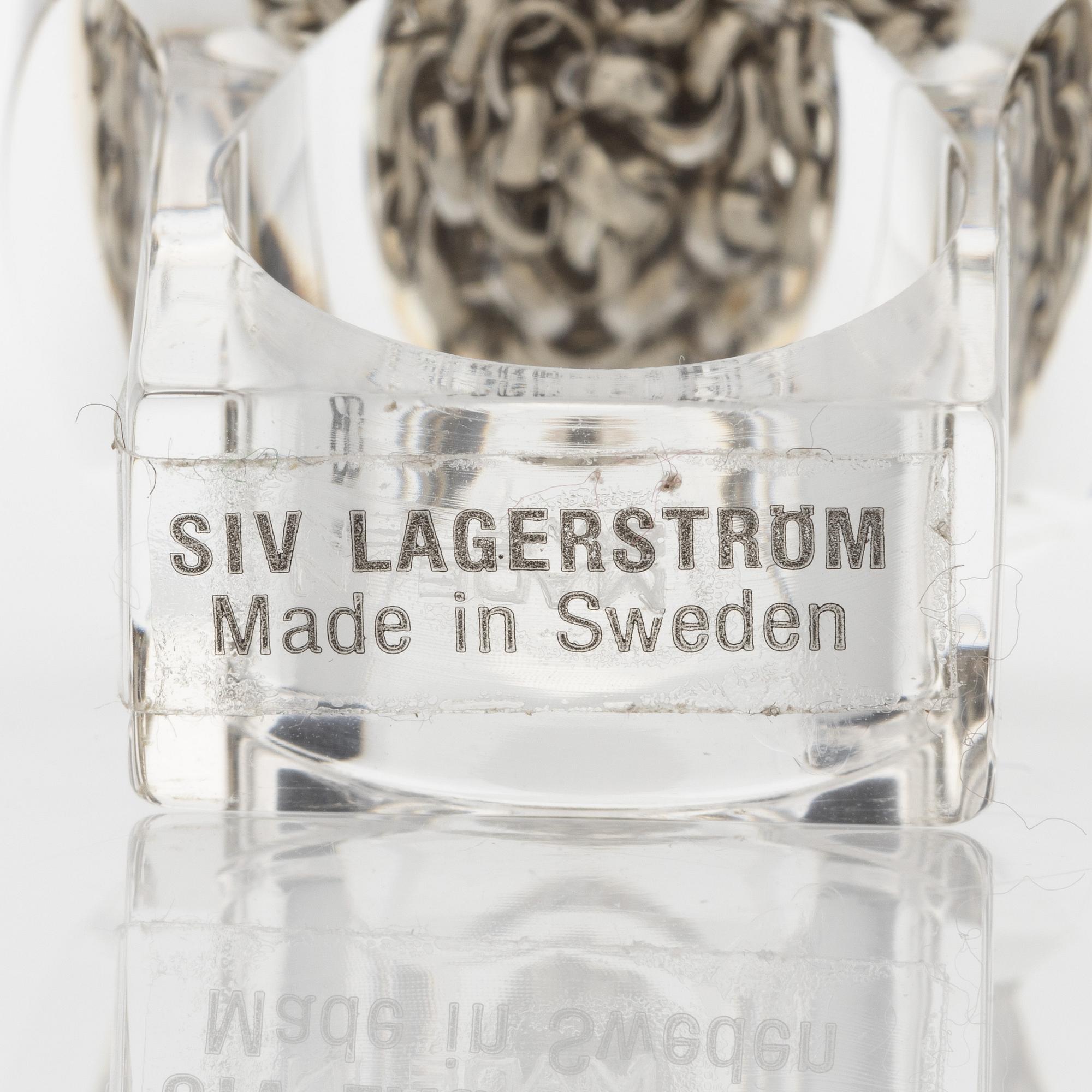 Siv Lagerström, three acrylic rings, 1970s.