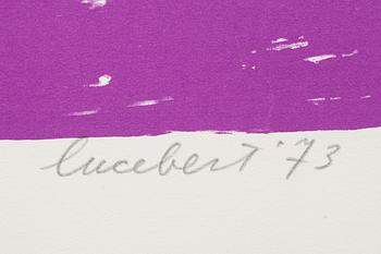 LUCEBERT, färglitografi, signerad och numrerad XIII/XX, daterad '73.