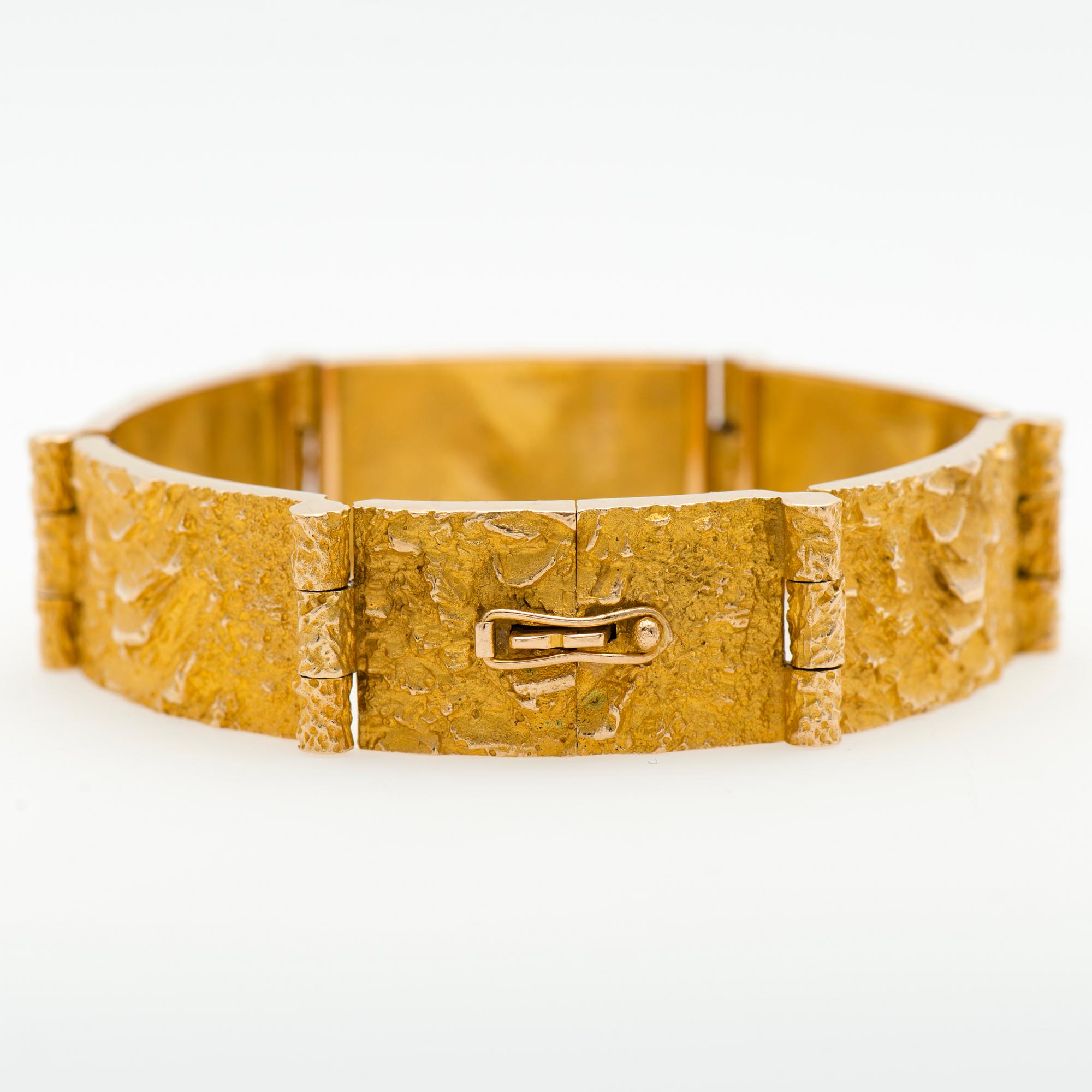 BJÖRN WECKSTRÖM, ARMBAND,  "Fantasi", 14K guld. Lapponia 1967.