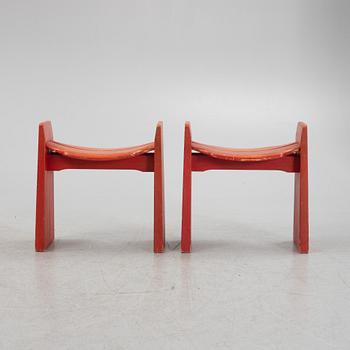 Gilbert Marklund, a pair of 'Jonte' stools, Furusnickaren, Sweden.