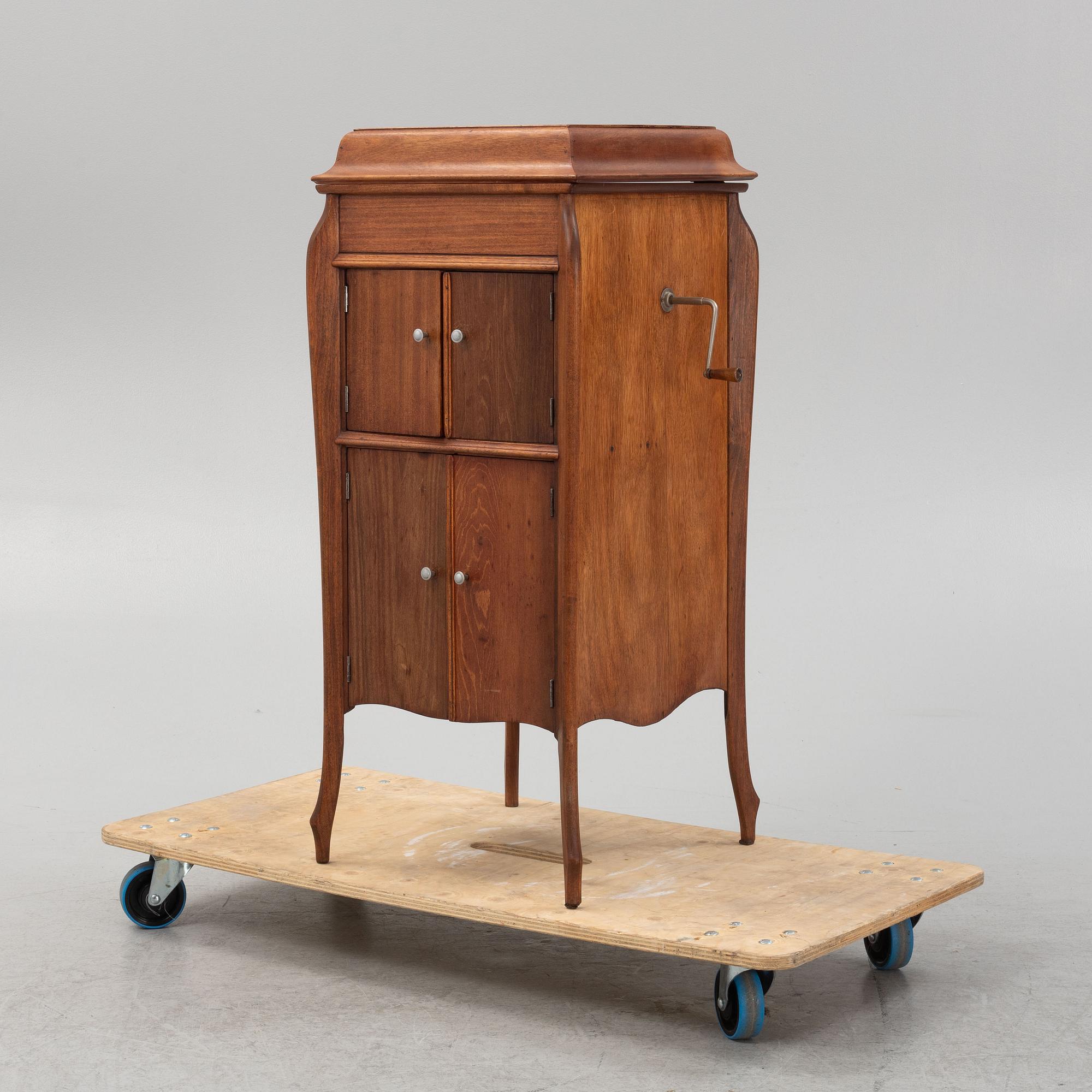 A grammophone cabinet, early 20th Century.