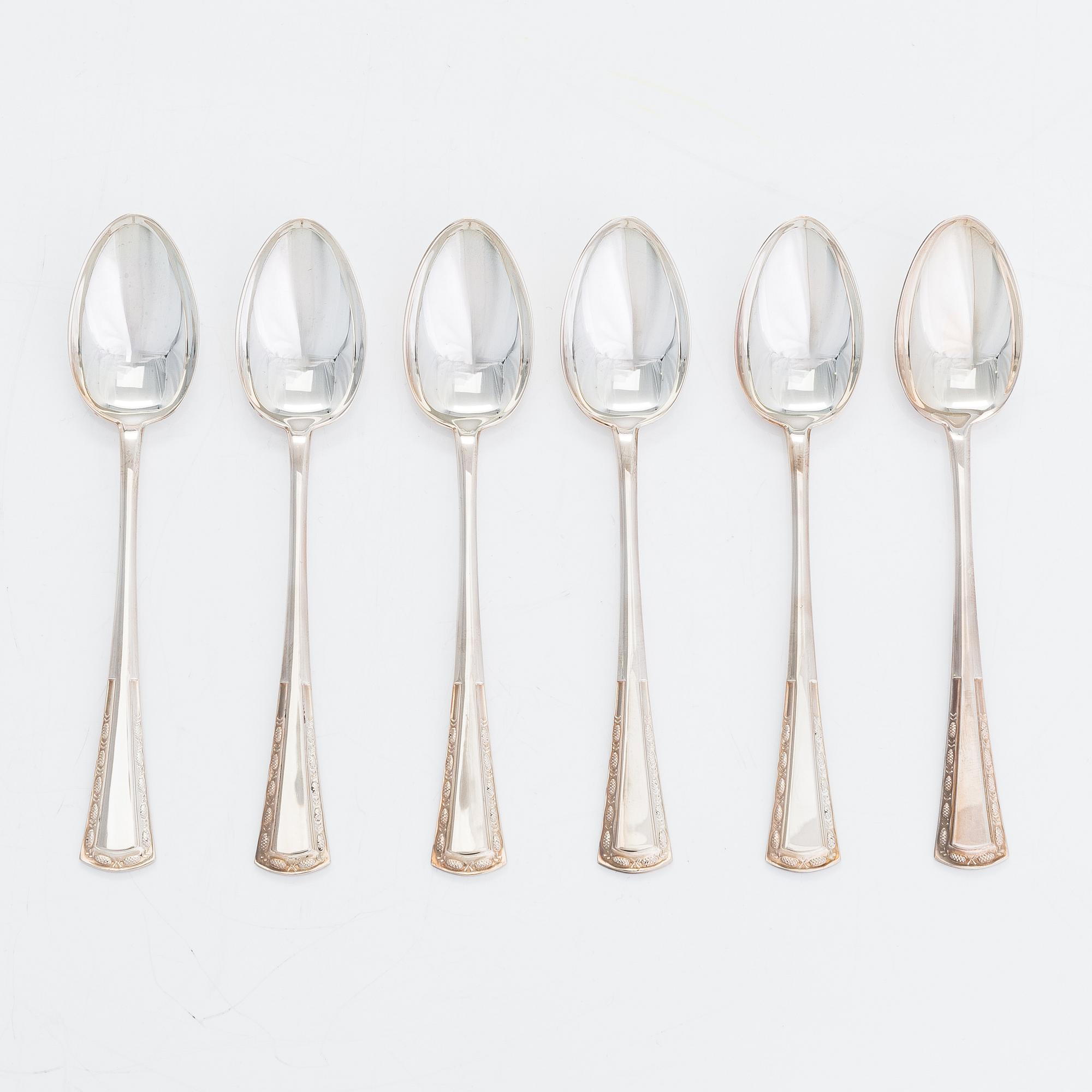 Tillander, Twelve spoons "Käpy" (Spruce cone) 1990-1992. Designed by Vilho Ellenberg 1920s.