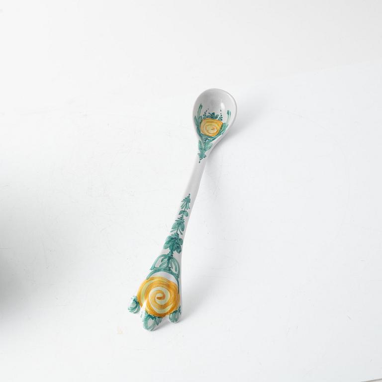Björn Wiinblad, salad bowl with serving spoon, Denmark, 1982.