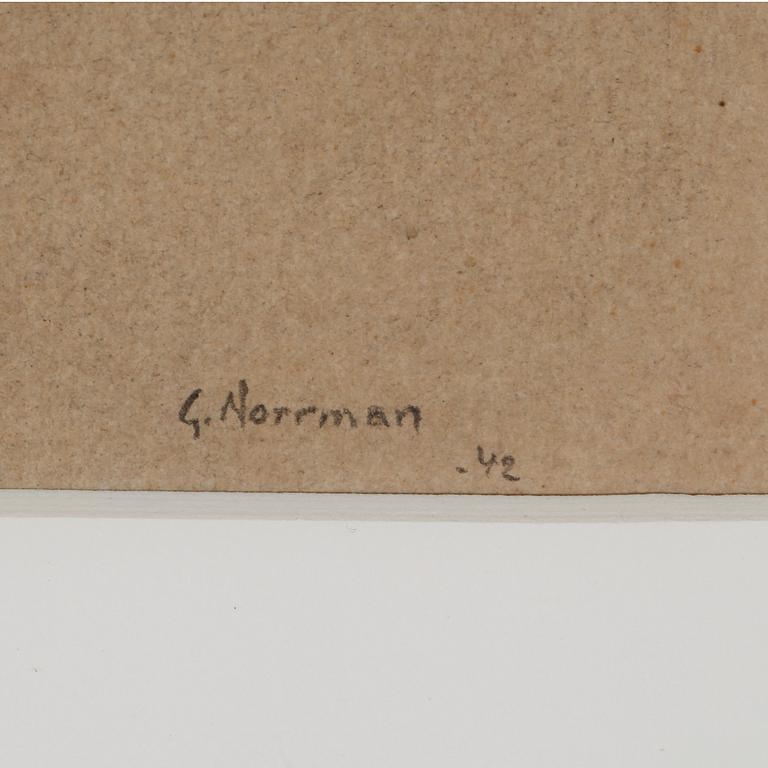 GUNNAR NORRMAN, blyerts, signerad och daterad -42.