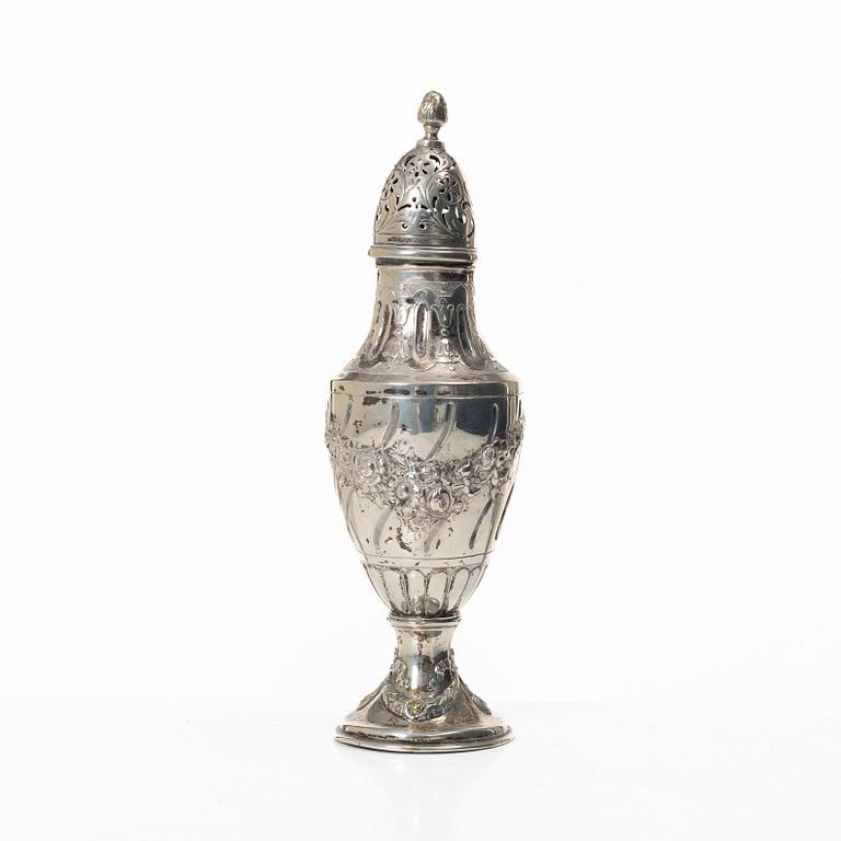 Sugar caster, silver, Louis XVI style, early 20th century.