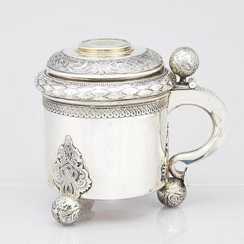 K. Anderson, dryckeskanna, silver, Stockholm 1908.