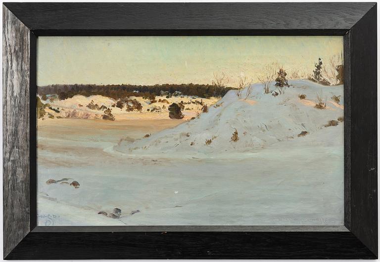 Arvid Werner Sundblad, Sunlit winter landscape.