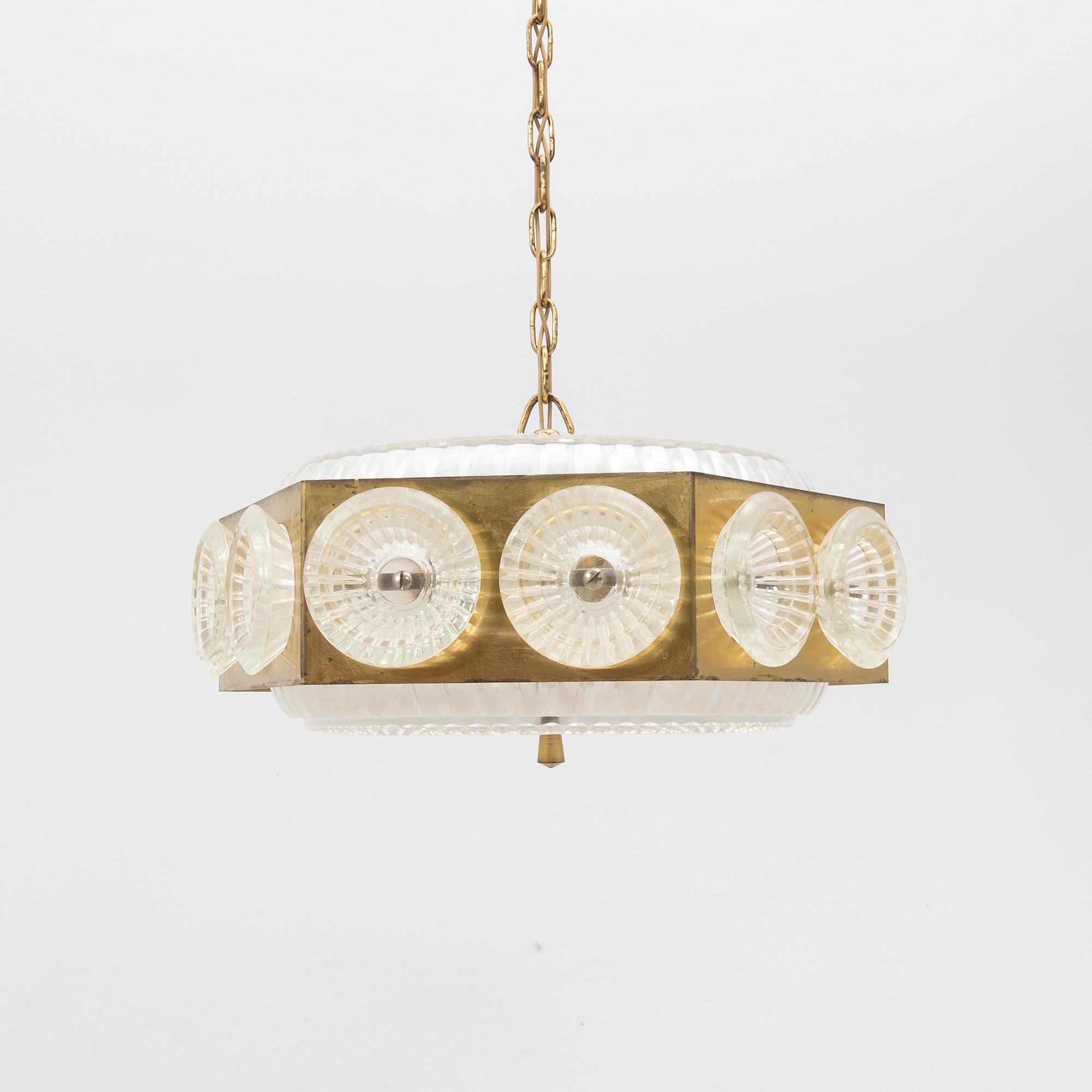 Carl Fagerlund, Ceiling lamp Orrefors 1970s.