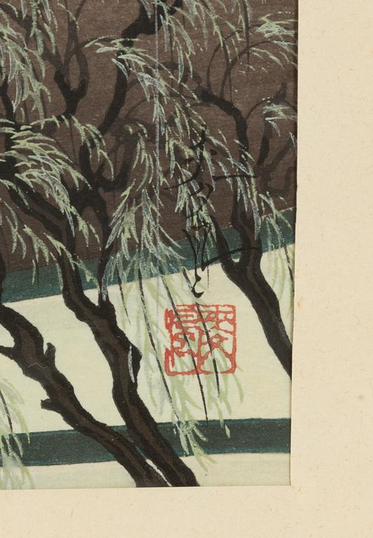 Ohno Bakufu, två träsnitt, omkring 1950.